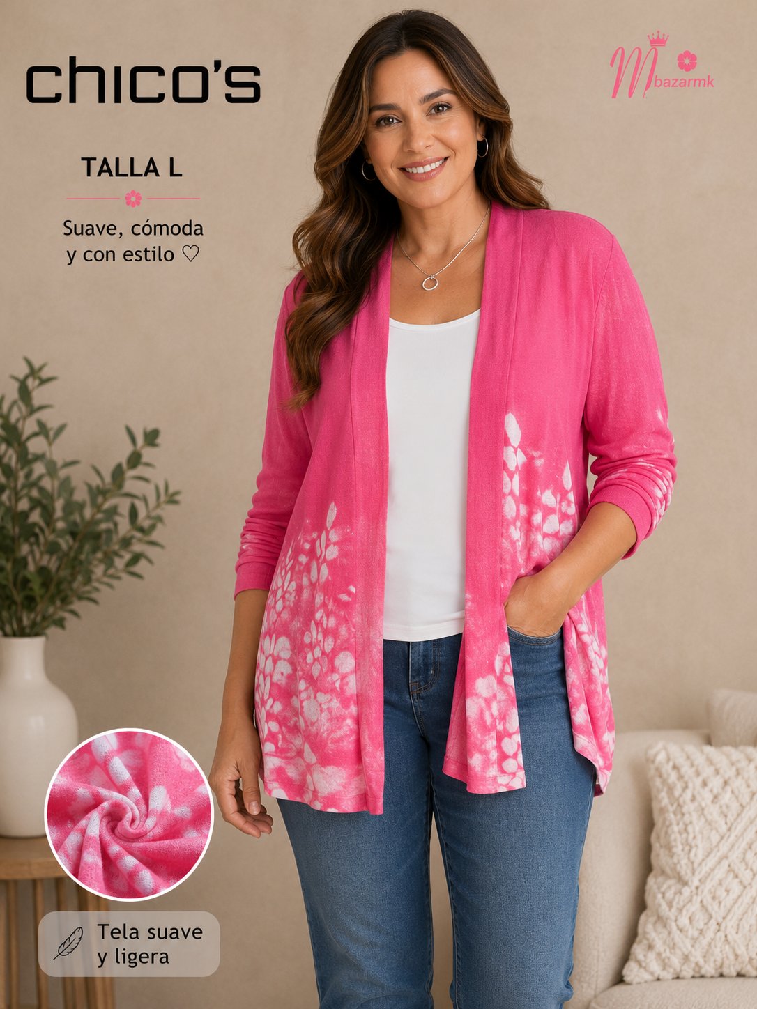 Chico's | Cárdigan Rosa Fucsia