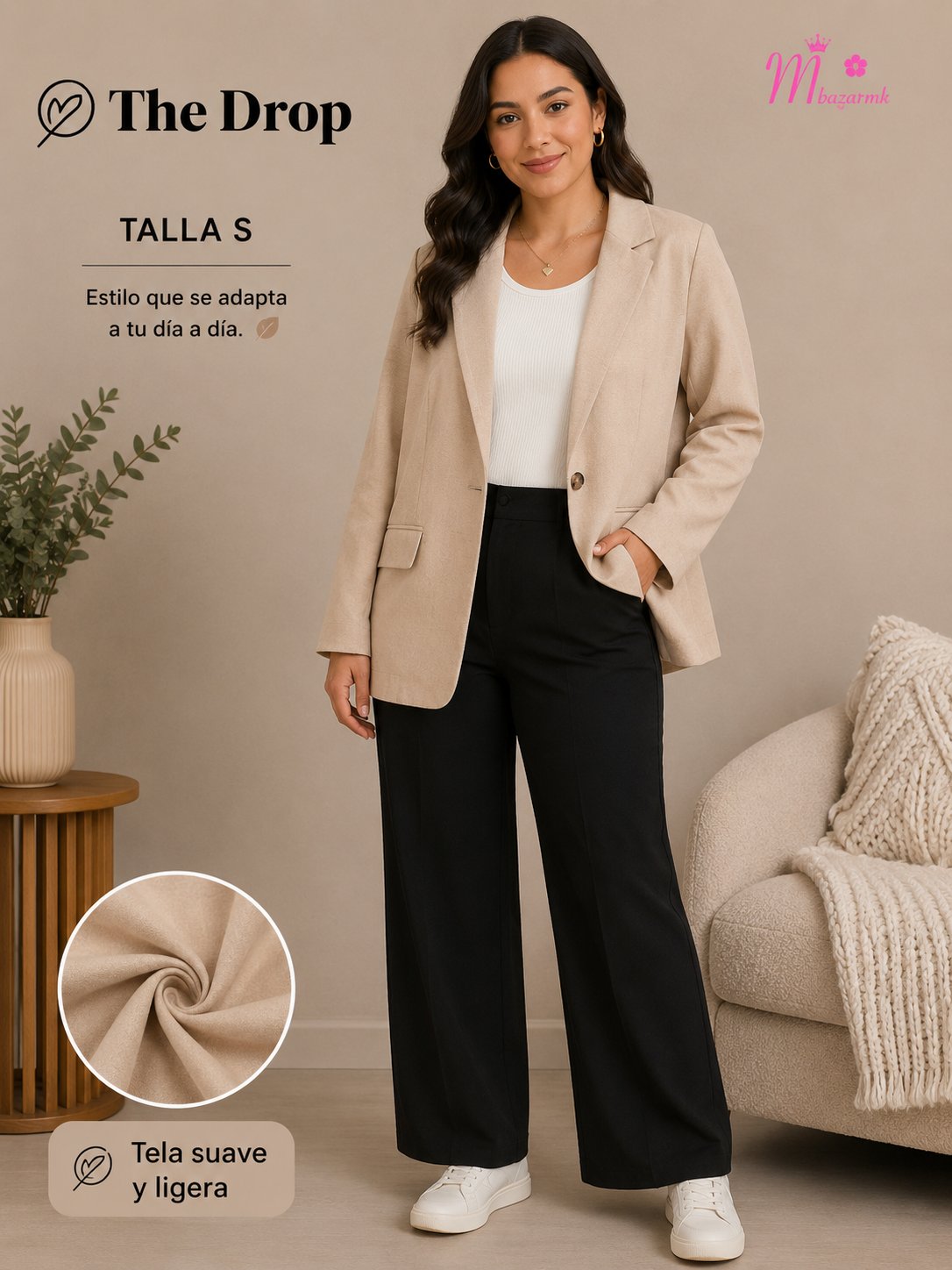 Blazer Oversized Beige The Drop Talla S