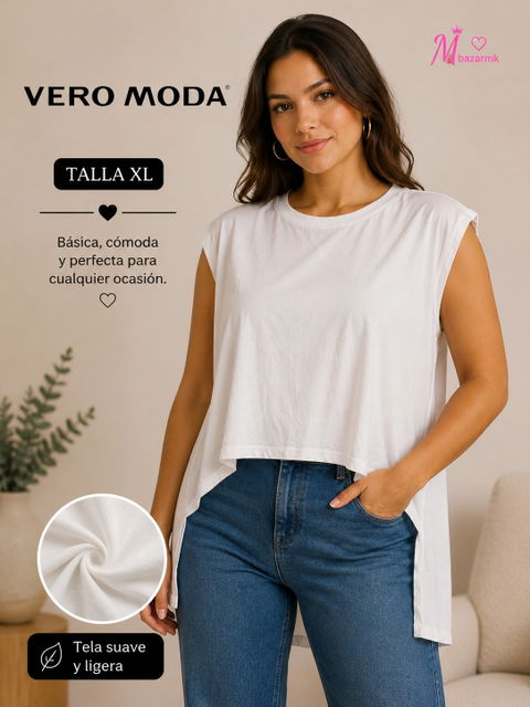 Top Blanco VERO MODA con Hombreras - Talla XL