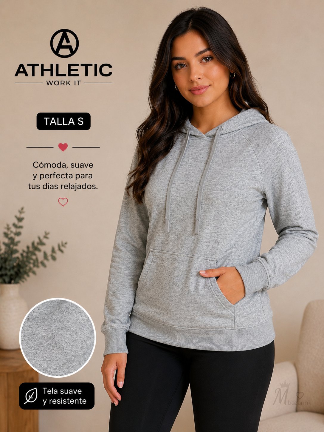 Sudadera Gris Athletic Talla S - Como Nueva