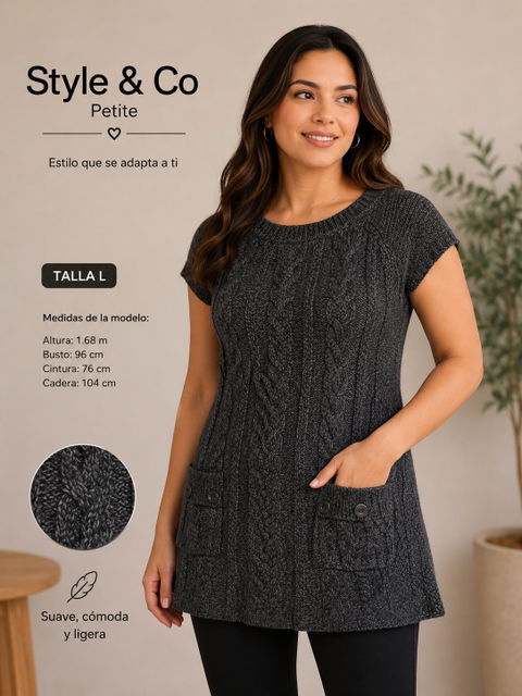 Suéter Túnica Style & Co Petite Talla L