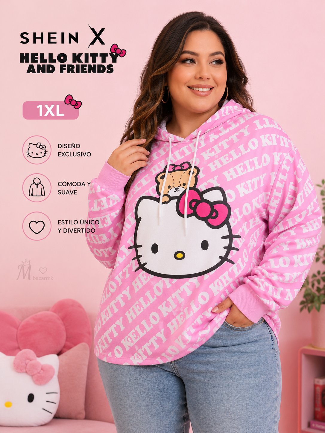 Sudadera SHEIN x Hello Kitty 1XL 