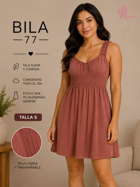 Vestido BILA 77 Terracota Talla S - Seminuevo