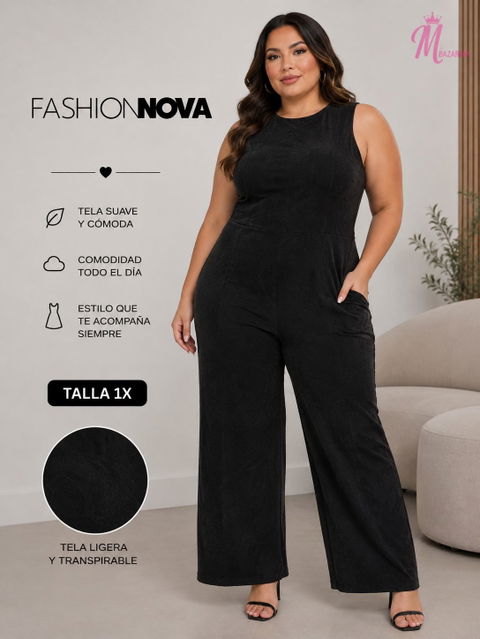 Jumpsuit Fashion Nova Corduroy Negro Talla 1X