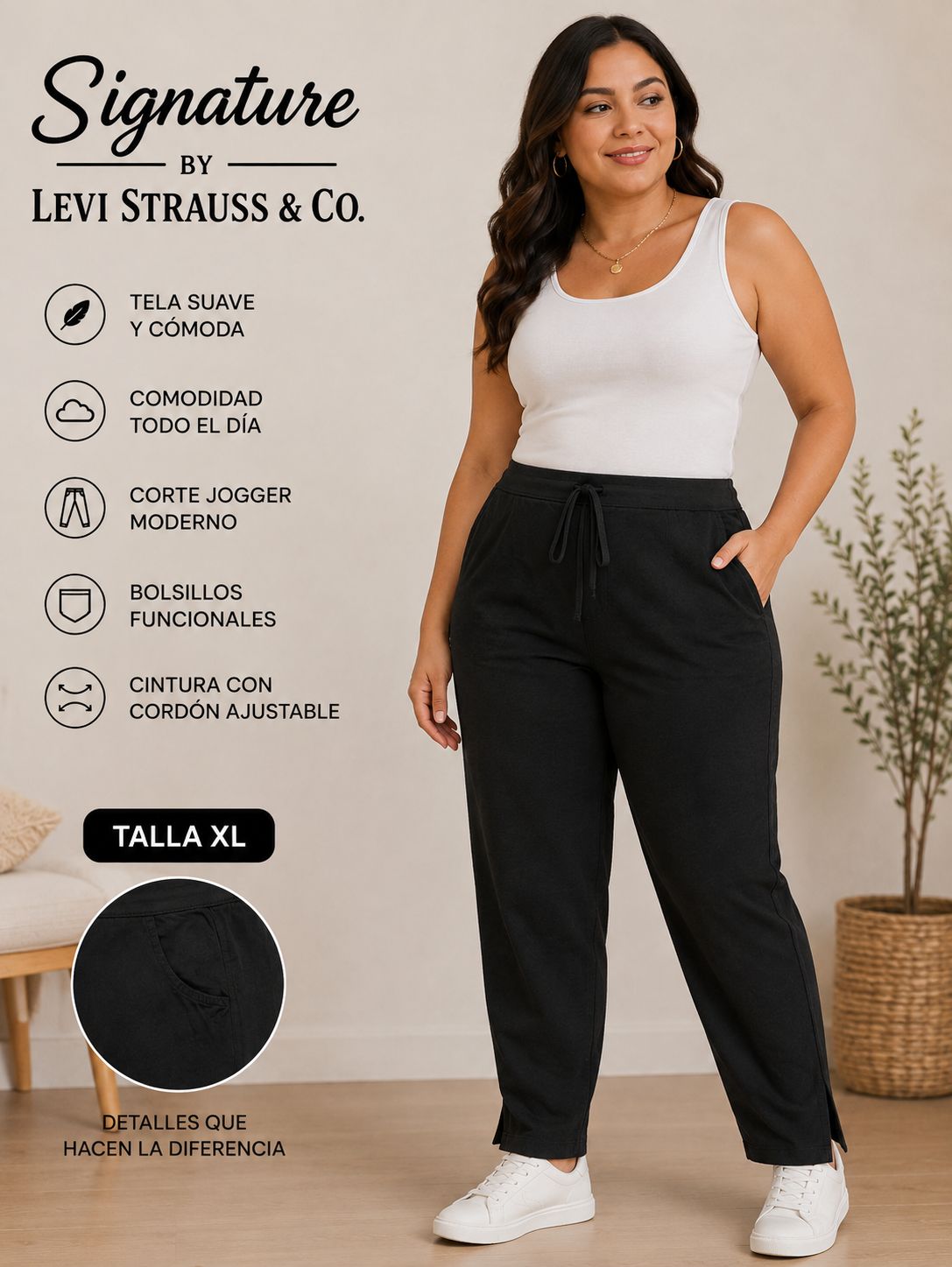 Pantalón Jogger Negro de Levi's - Talla XL