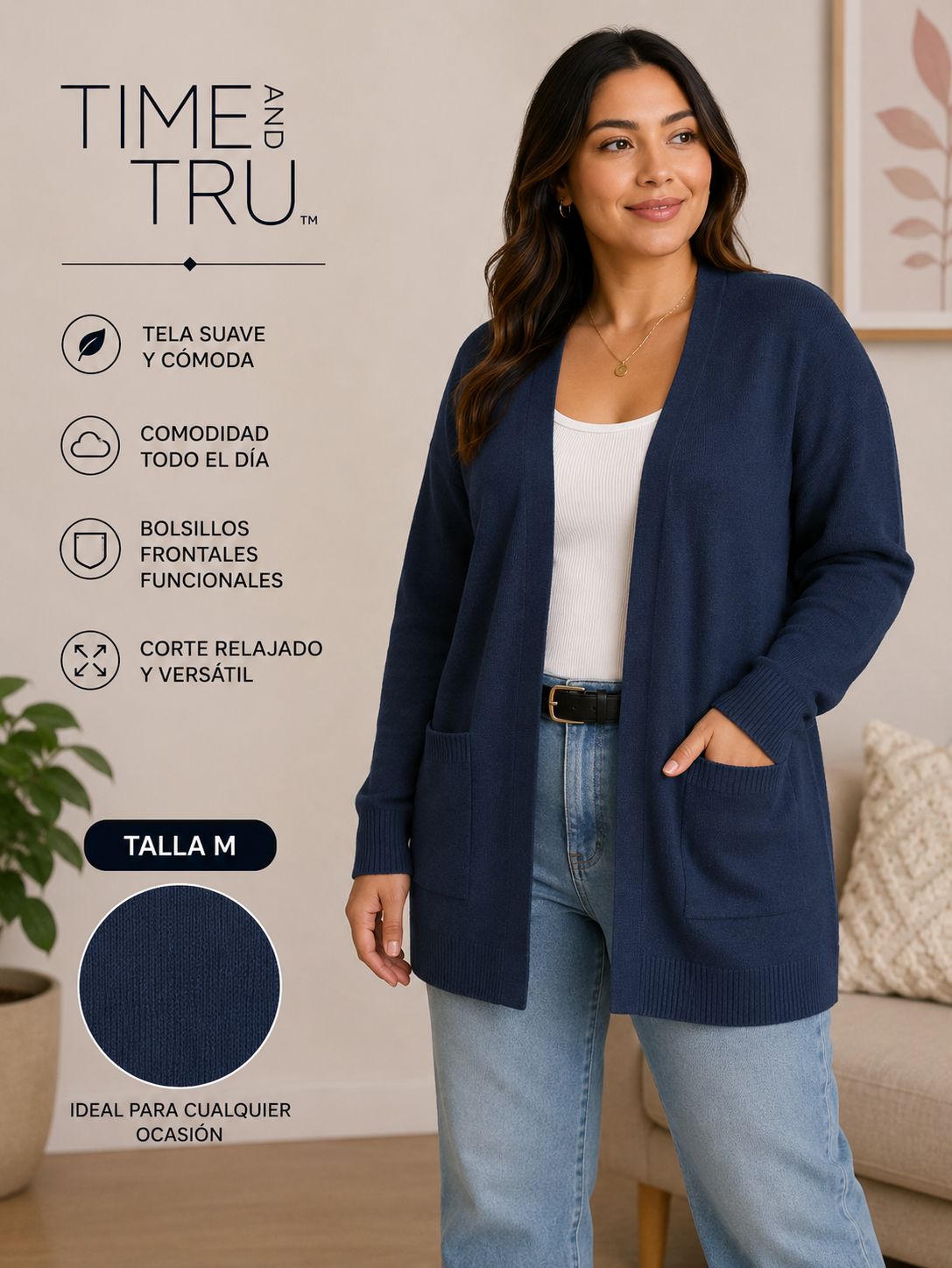 Chamarra Time and Tru Azul Marino Talla M