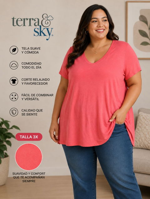 Playera Terra & Sky Plus Talla 3X Nueva con Etiqueta