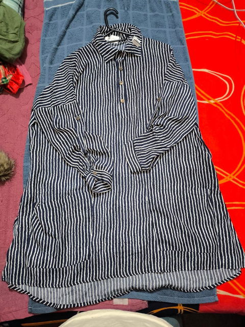 Camisa Oversize Rayas Marineras Paisley Vine Talla M