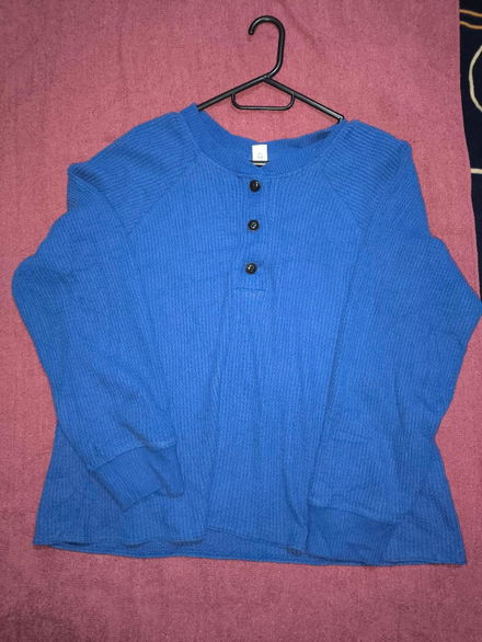 Playera Old Navy Henley XL Azul Rey