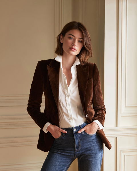 Blazer de terciopelo cafe