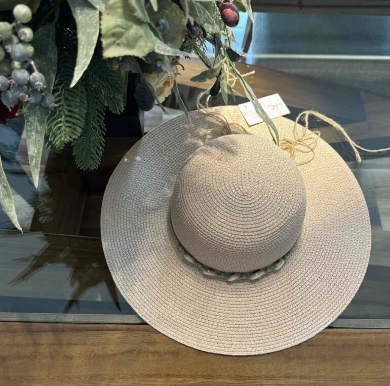 Sombrero de paja suave color rosa