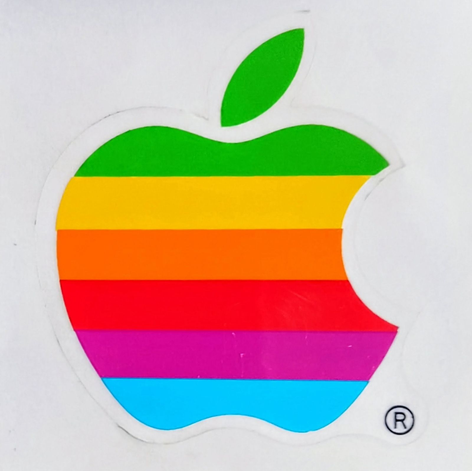 Calcomanía Vintage Original Apple Logo Arcoíris 13”