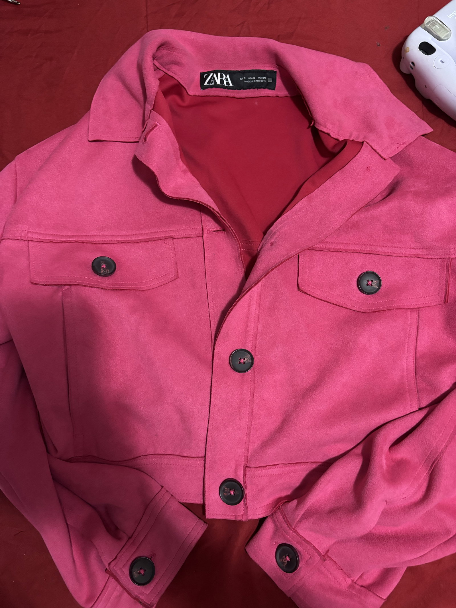 Abrigo Zara Rosa Prácticamente Nuevo