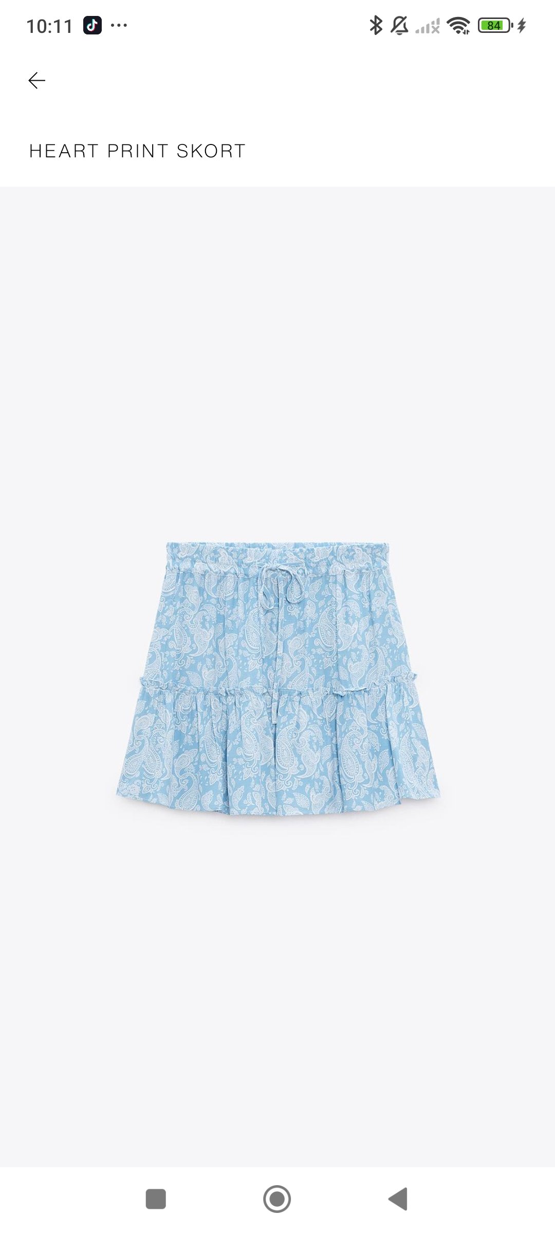 Falda estampada azul Zara 