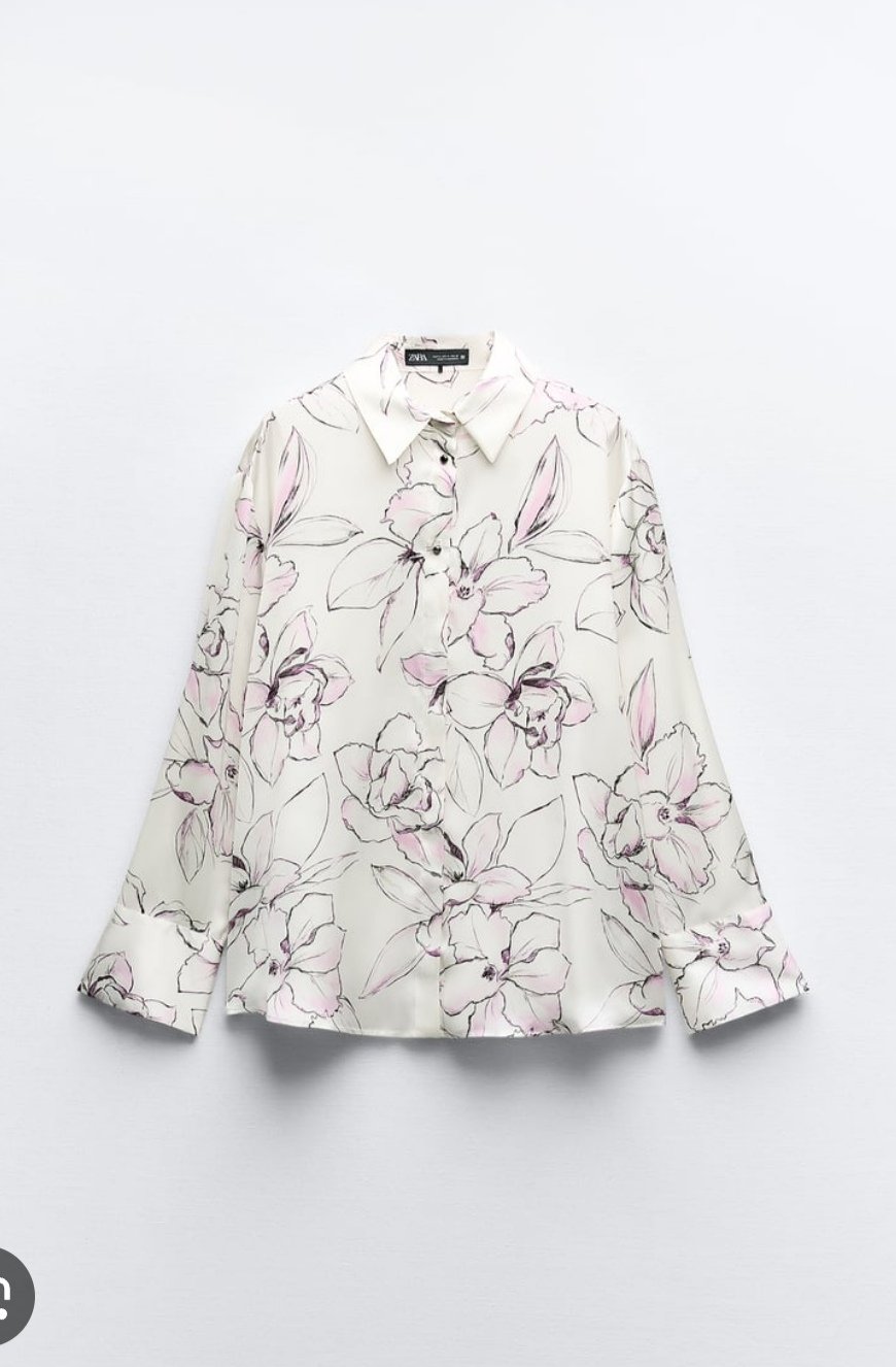Blusa estampada satinada Zara 