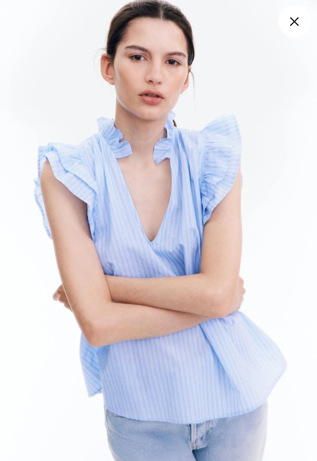 Blusa rayas de algodón H&M