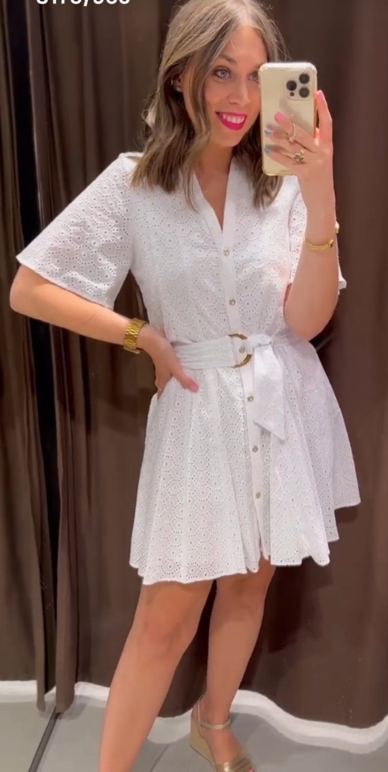 Vestido blanco de algodón ZARA 