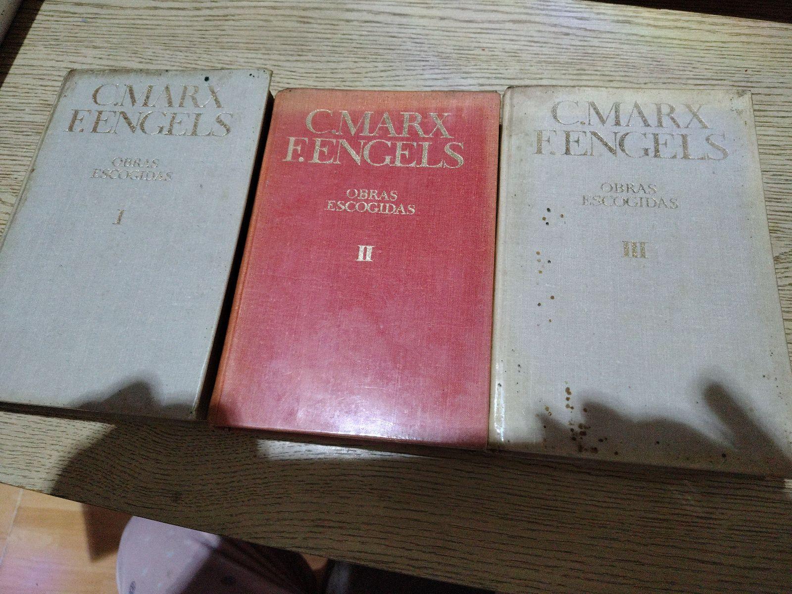 Carlos Marx y Federico engels obras escogidas, tomo uno ,dos y tres..