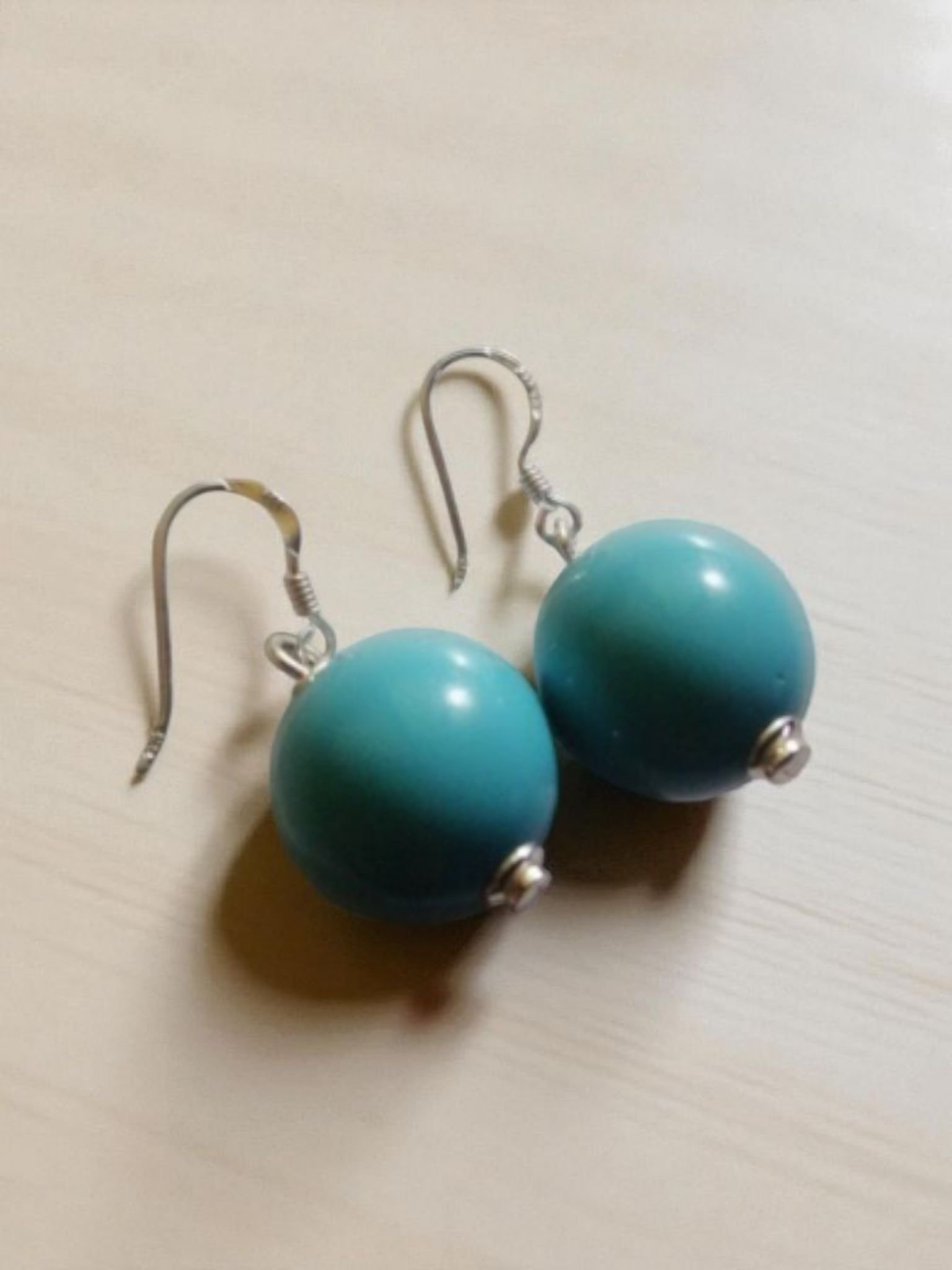 Pendientes de Plata Nuevos con Piedra Natural Color Turquesa - Cristian Lay