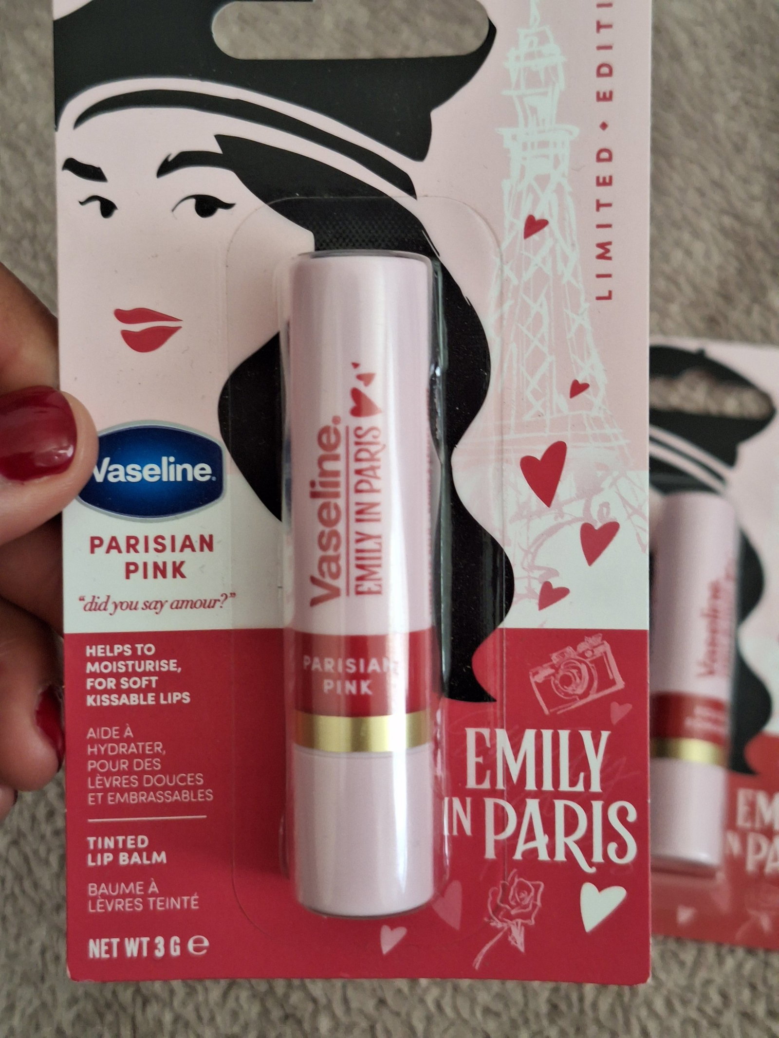Bálsamo Labial Vaseline Edición Emily in París - Parisian Pink