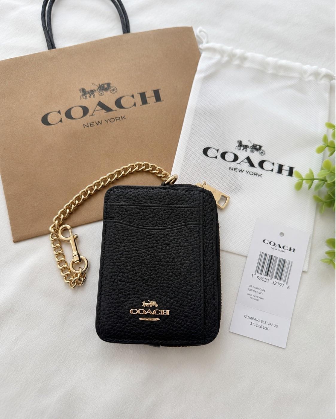 Tarjetero Coach tipo zip original en excelente estado
