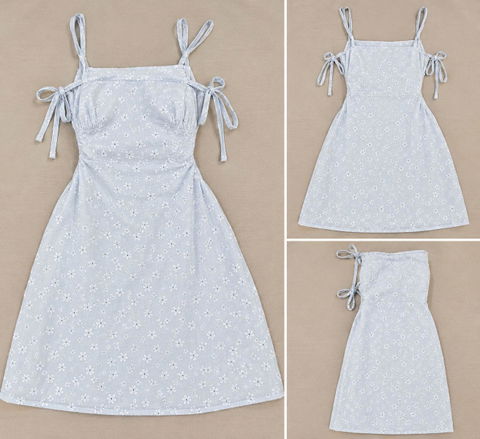 Vestido pegadito azul con tirantes ajustables