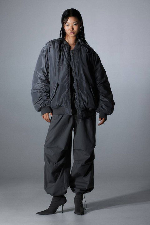Cazadora Bomber Acolchada Oversize H&M Talla L/XL