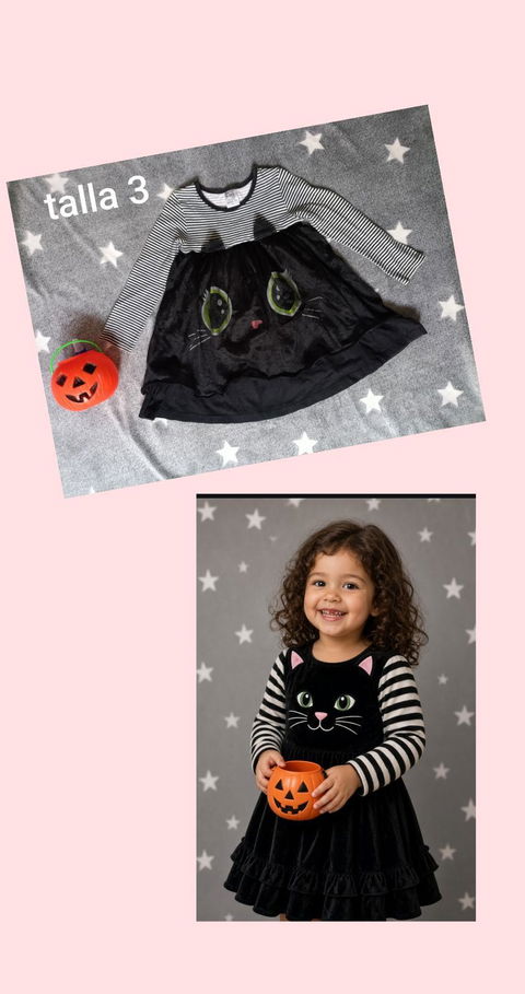Vestido gatita halloween