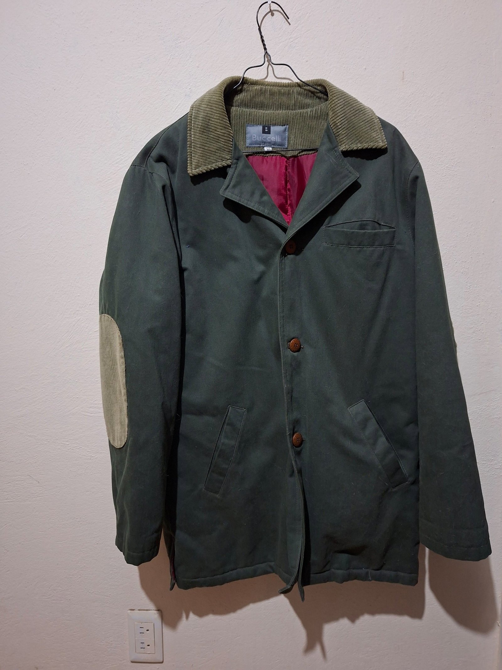 Chamarra Barn Jacket Buccelli Verde Oliva Talla 38