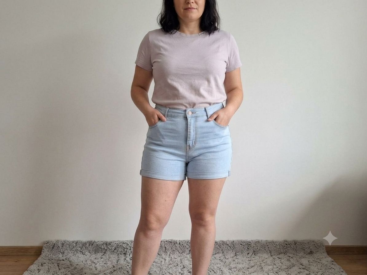 Shorts de mezclilla azul claro para mujer