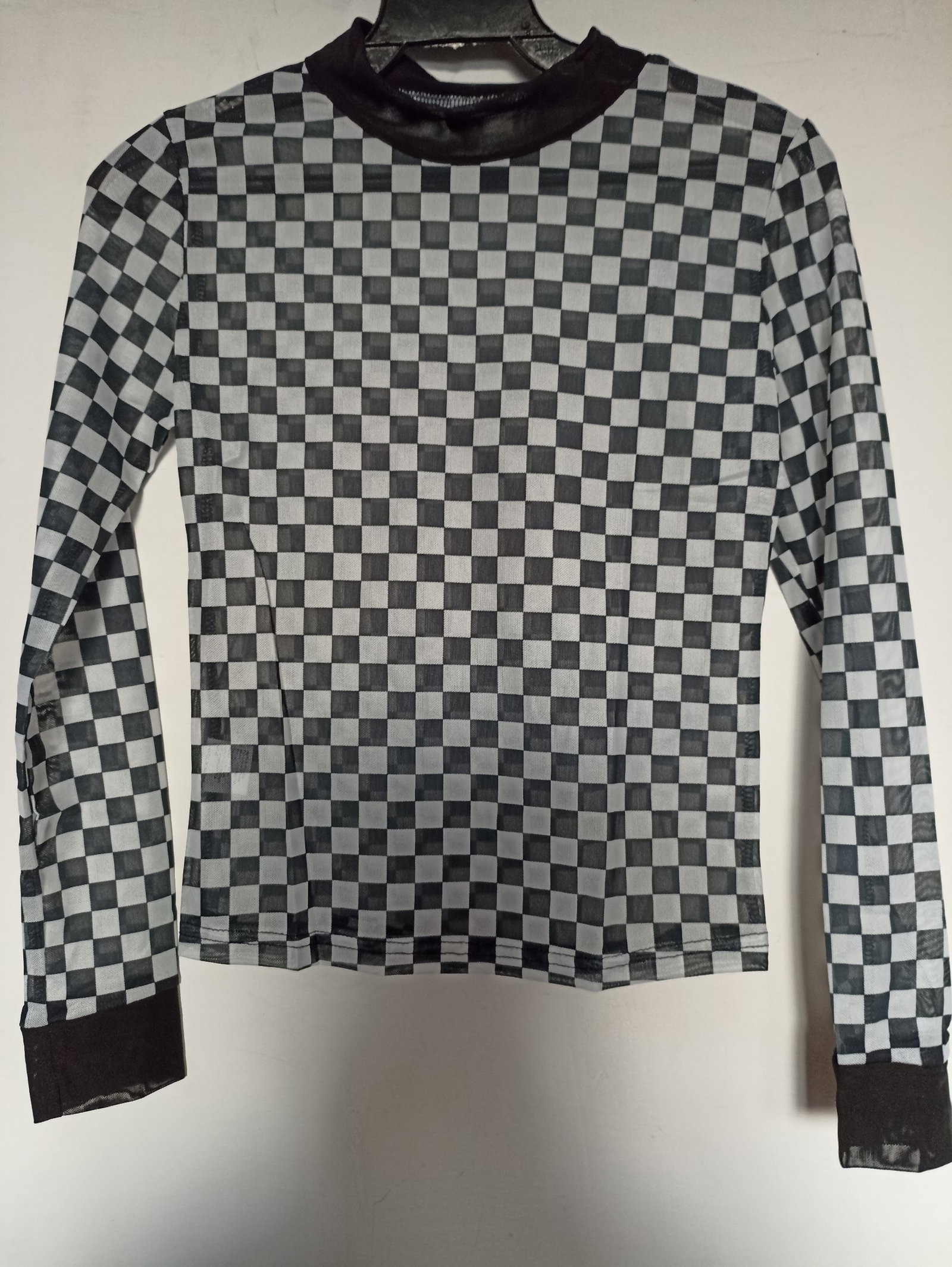 Blusa mesh a cuadros