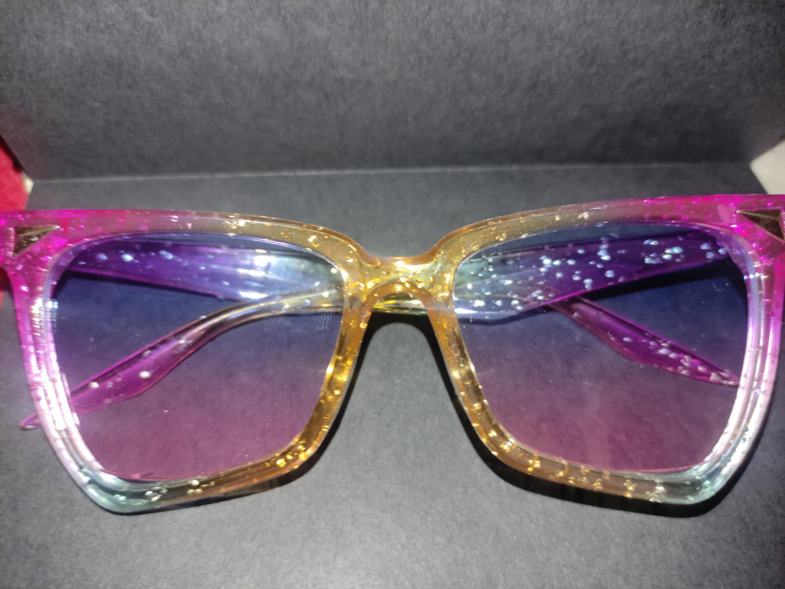 Lentes Glitter rosa arcoiris 