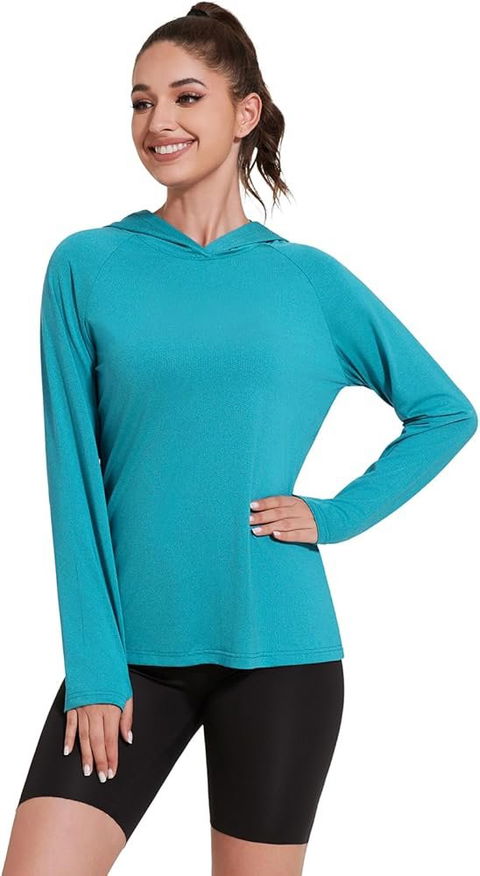 Sudadera Deportiva DriMore Danskin Ahora en Color Celeste/Acua - Talla XXL