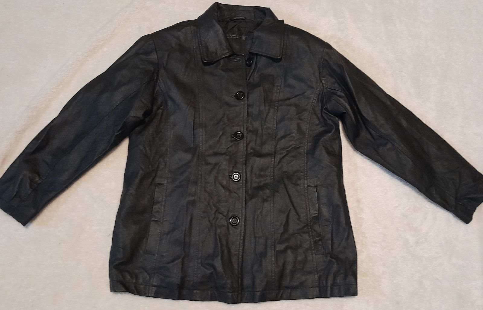 Chaqueta de cuero vintage Serge Platini 90's 100% piel