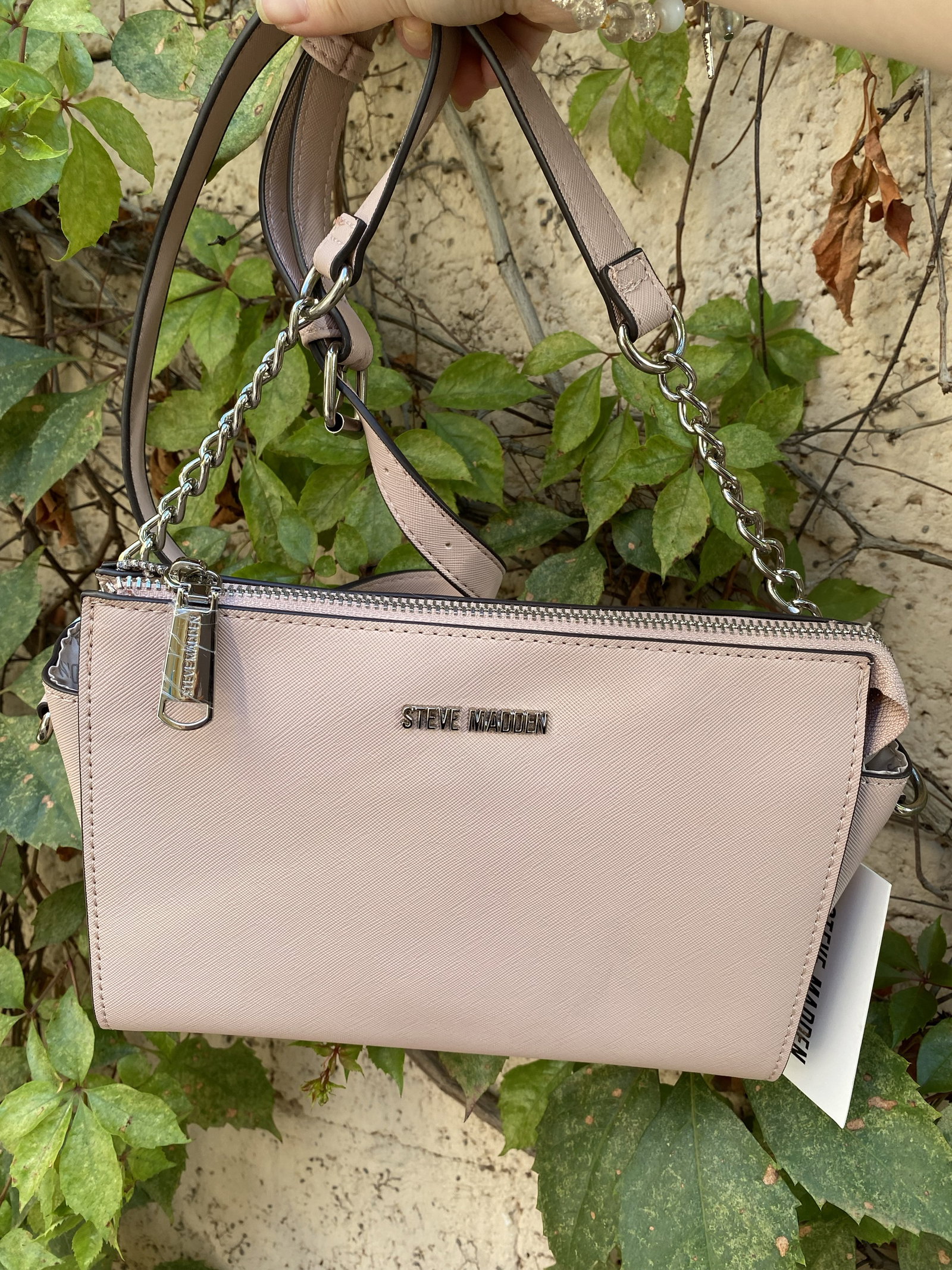 Bolsa Cruzada Steve Madden Rosita Claro Nueva con Etiqueta