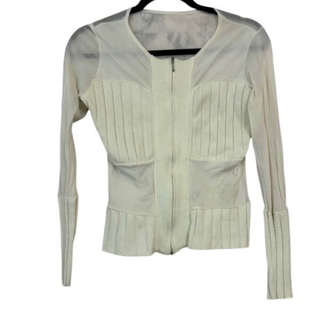 Cardigan de Tela Transparente Tipo Mesh