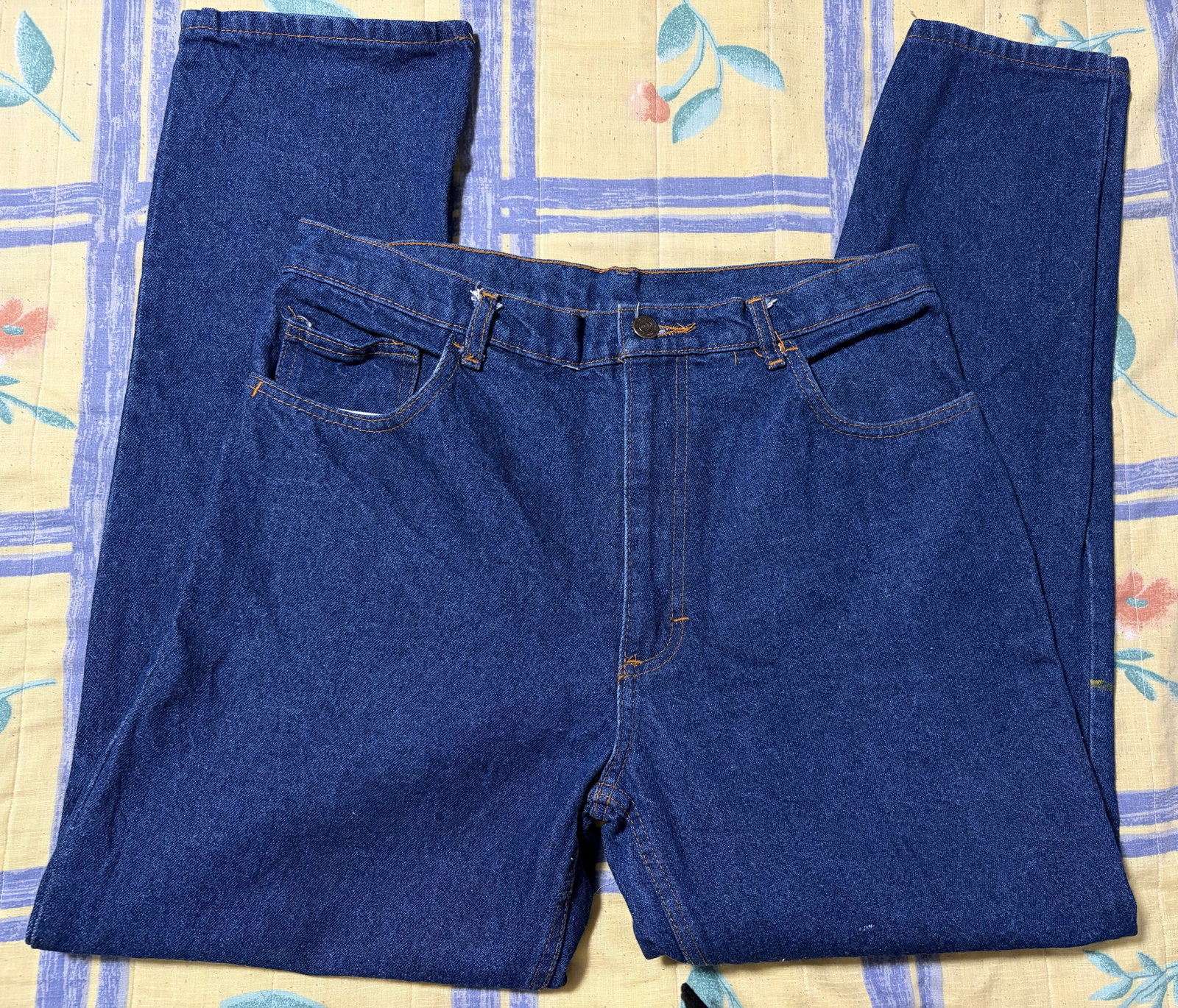 Pantalón de Trabajo de Mezclilla Rectos Azul - Talla 34