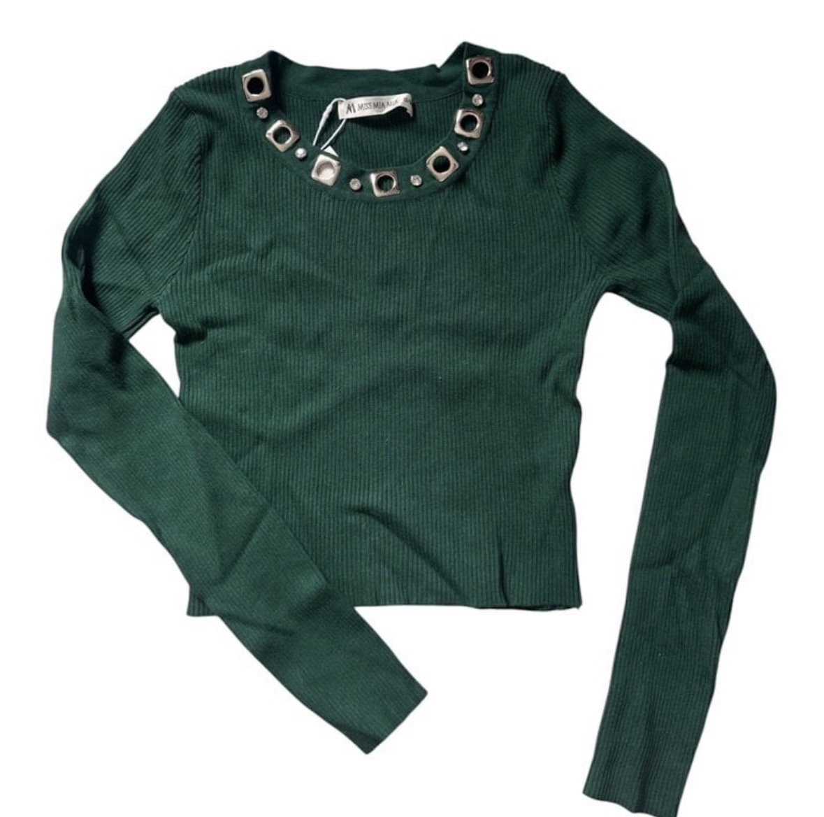 Blusa corta verde nueva 