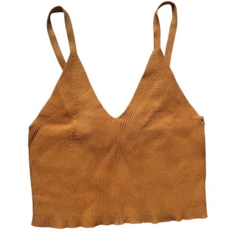 Blusa de tirantes mostaza