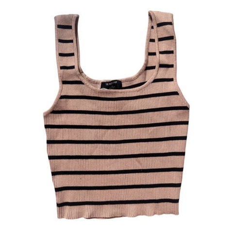 Blusa de tirantes café y negro