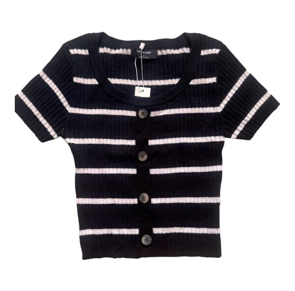 Blusa tejida negro y blanco 