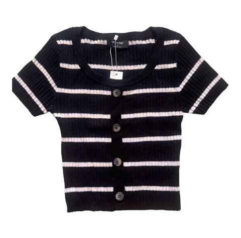 Blusa tejida negro y blanco