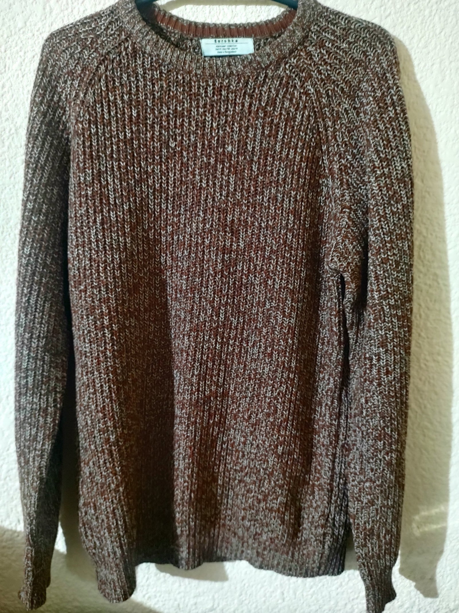 Suéter casual tejido color naranja para hombre