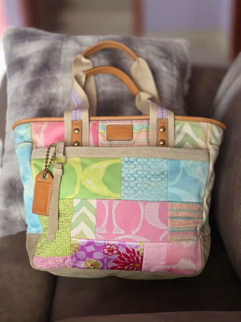 Bolsa mini tote Coach Hampton Patchwork