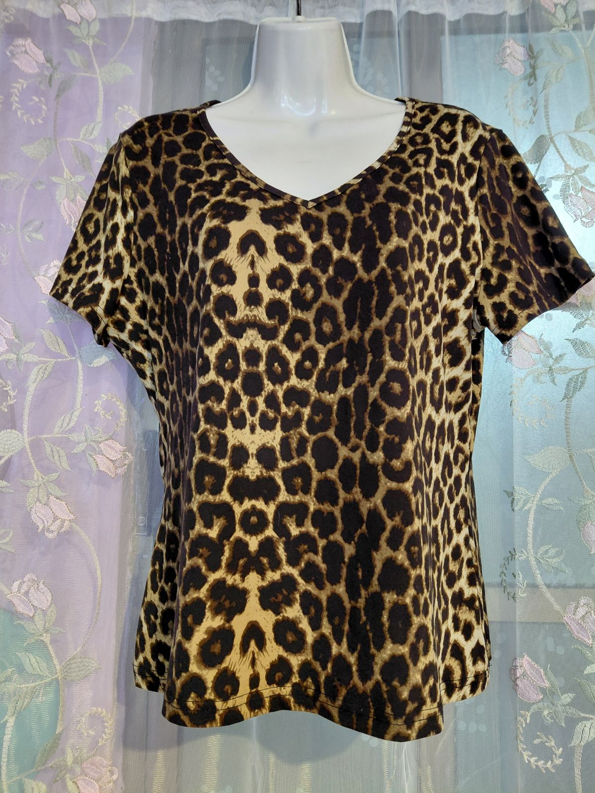 Blusa Animal Print Cuello en V Talla XL