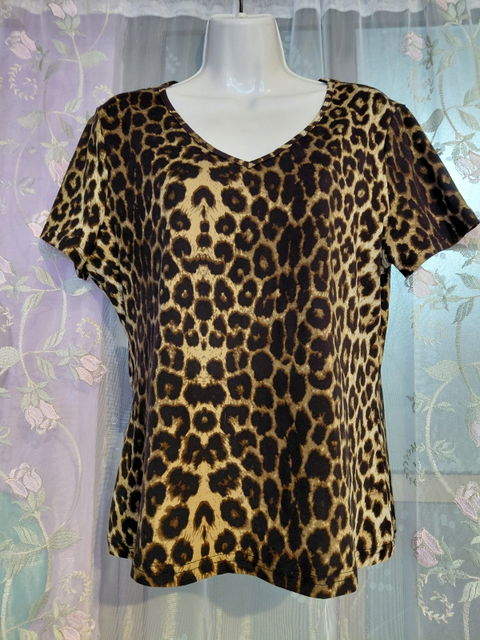 Blusa Animal Print Cuello en V Talla XL