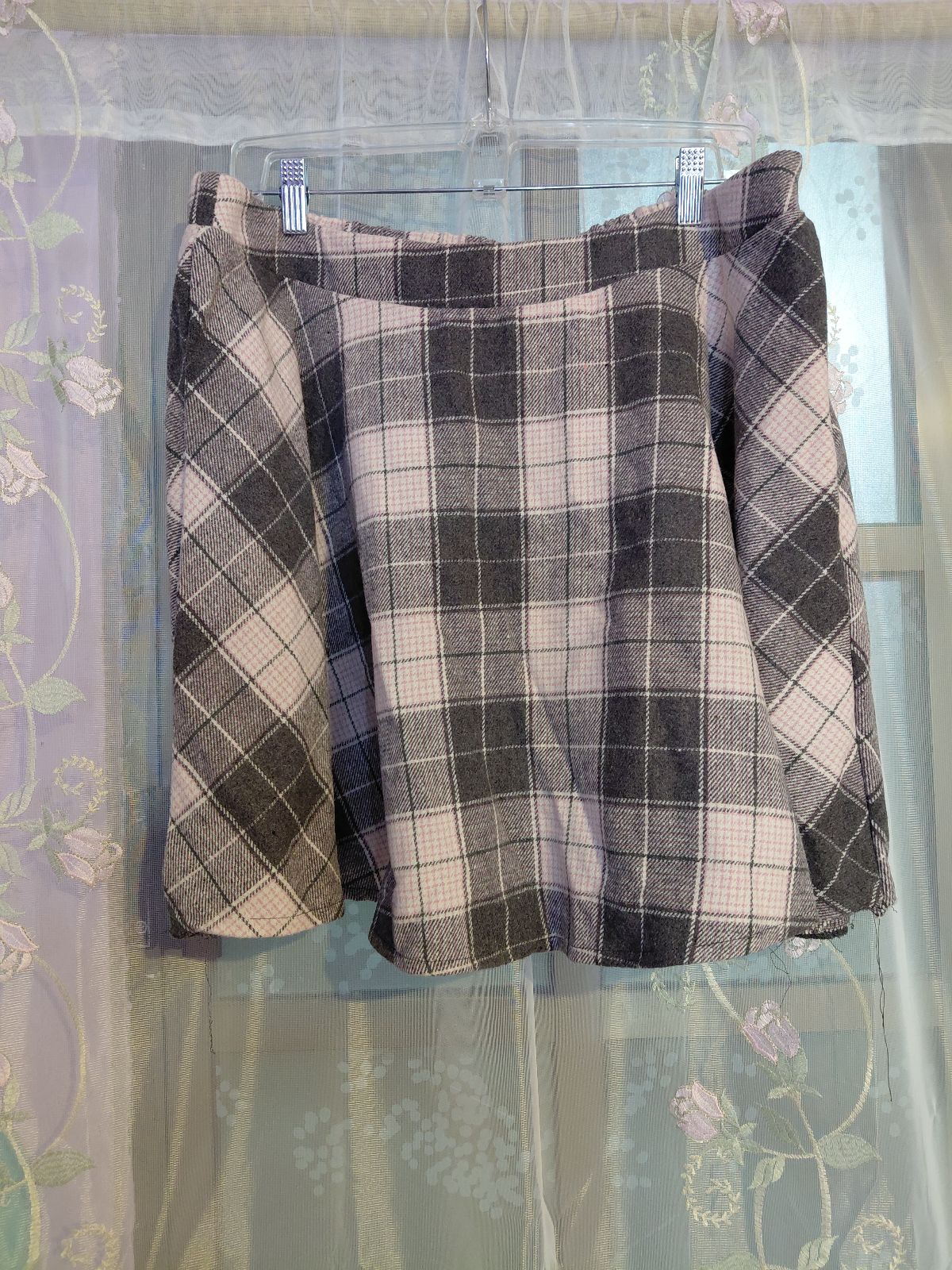 Falda de cuadros vintage 1XL con cintura elástica