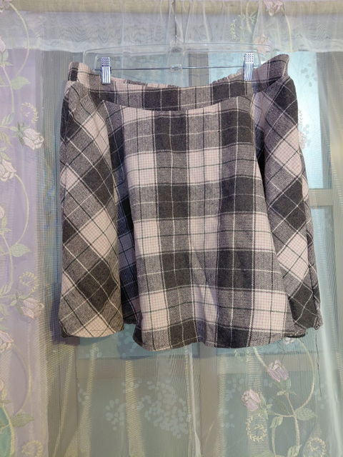 Falda de cuadros vintage 1XL con cintura elástica