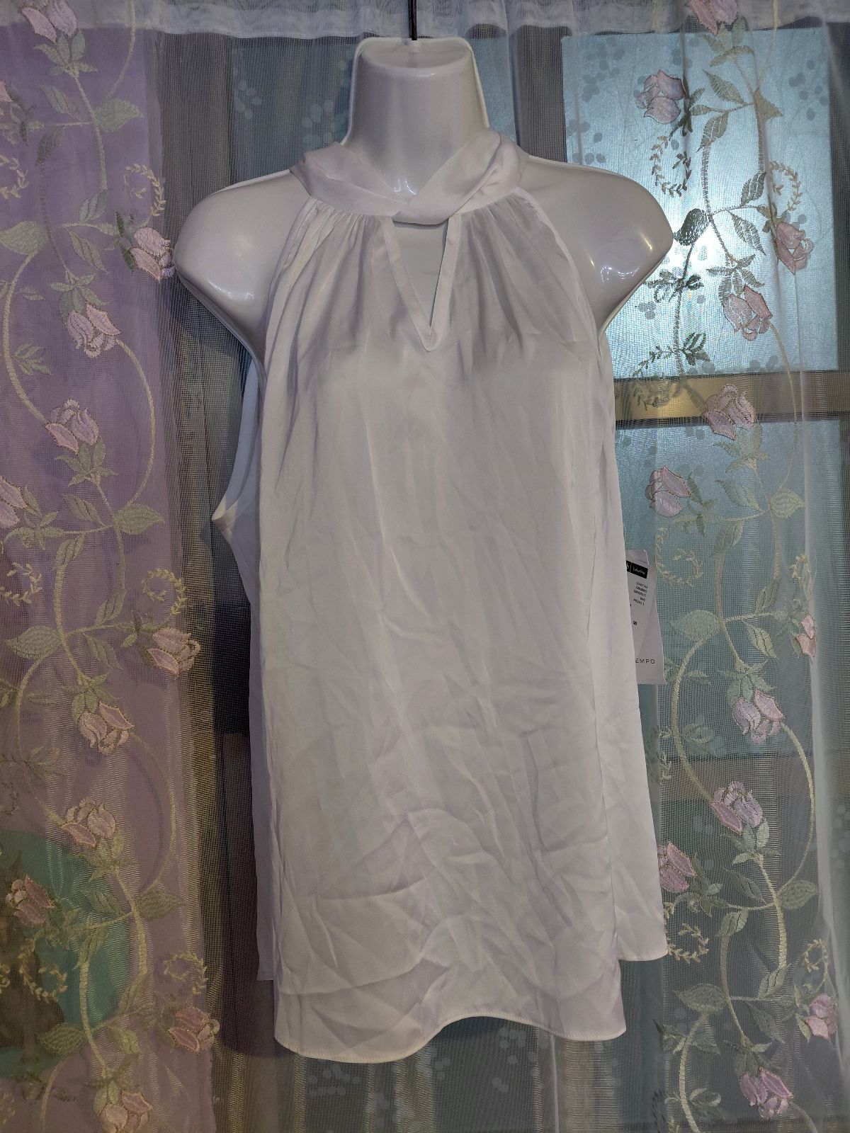 Blusa Blanca Elegante Cuello Halter Talla XL