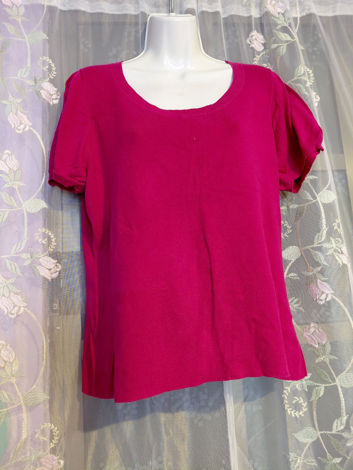 Blusa Tejida de Punto Fucsia Talla L